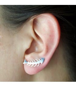 Boucles d'oreilles arête avec crochet 8 x 23 mm argent 925