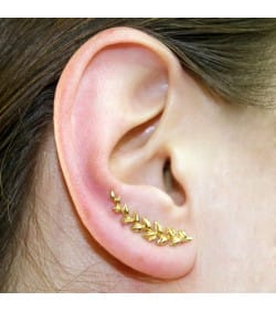 Boucles d'oreilles épi 6x24 mm en argent 925 plaqué or