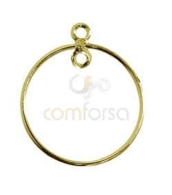 Entretoise anneau circulaire 25 mm en Argent 925 doré