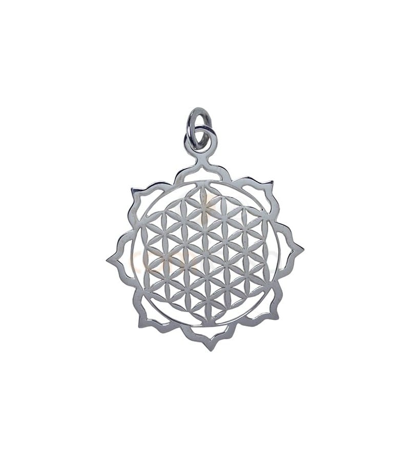 Pendantif Mandala fleur de vie 24 mm argent