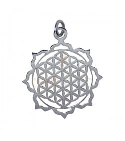 Pendantif Mandala fleur de vie 24 mm argent