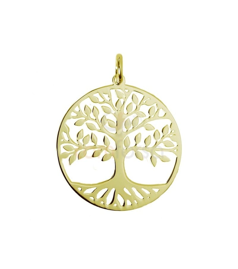 Pendentif arbre de vie 20 mm argent 925 plaqué or