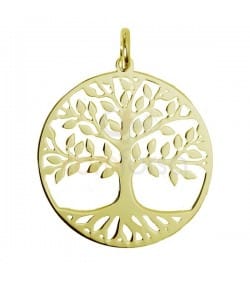 Pendentif arbre de vie 20 mm argent 925 plaqué or