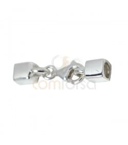 Fermoir mousqueton 5 x 5 mm embouts carrés 4 mm (int) argent 925