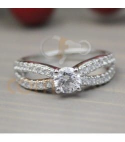 Bague ouverte avec zircon en argent 925