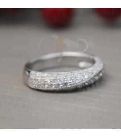 Bague largue avec zircons en argent 925