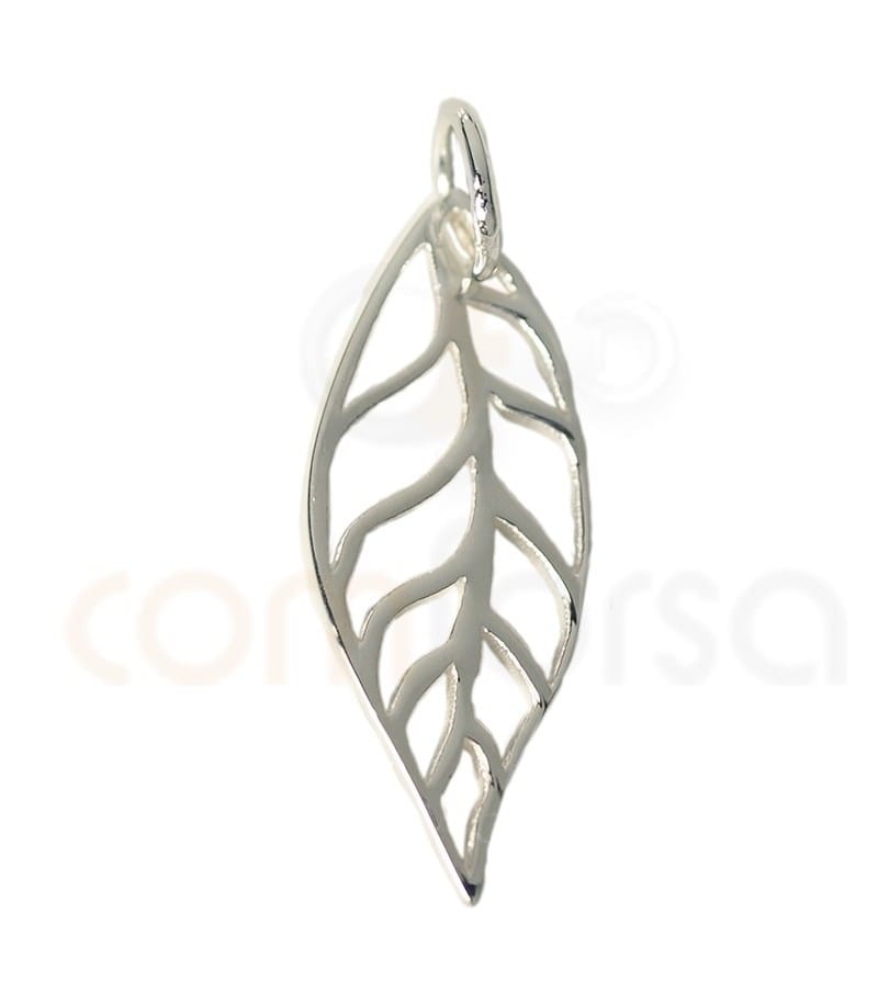 Pendentif Feuille 10 x 25 mm argent 925