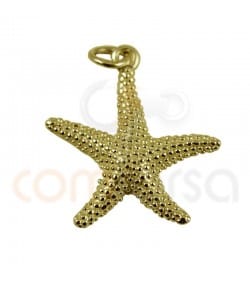 Pendentif étoile de mer 12 mm argent 925 plaqué or