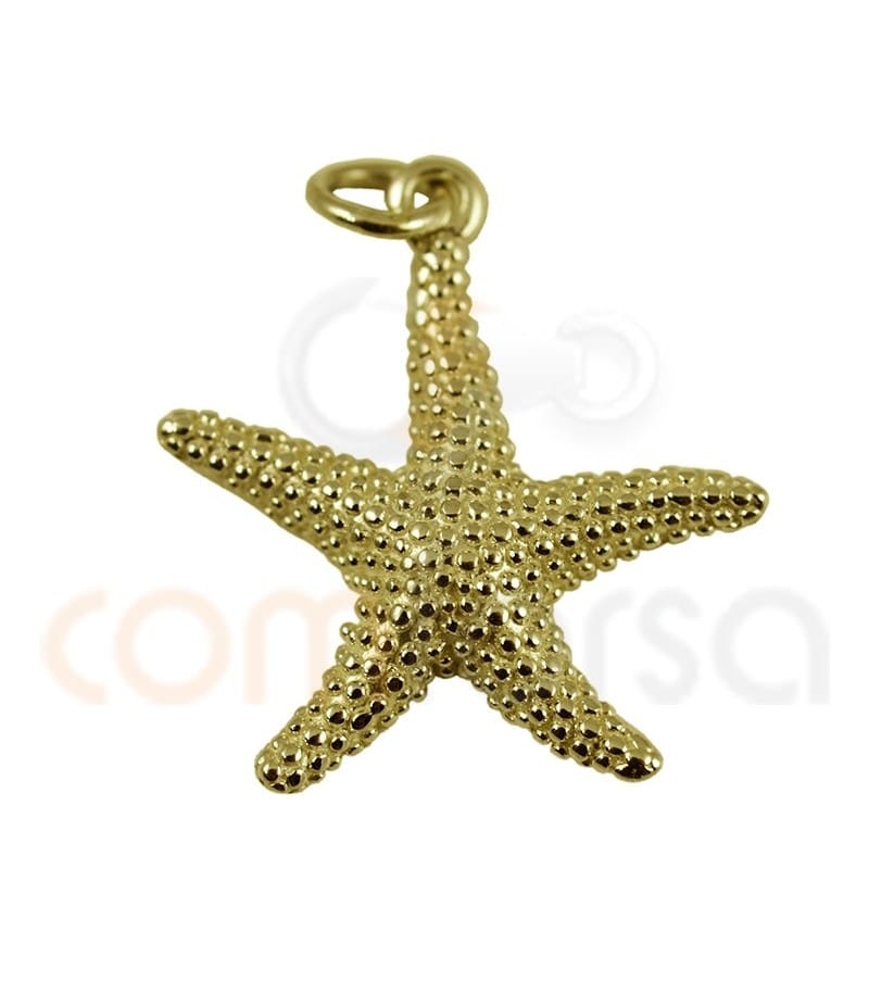 Pendentif étoile mer 20 mm argent 925 plaqué or