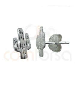 Pendiente cactus 5 x 9  plata 925