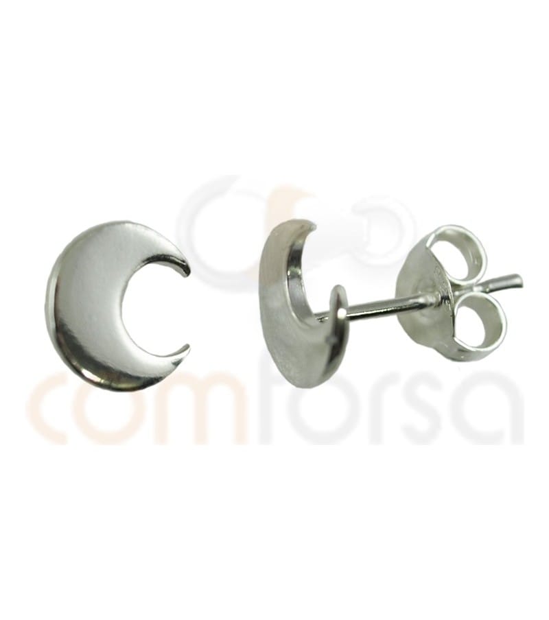 Pendiente luna 7 x 7.5 mm plata 925