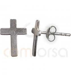 Boucle d'oreille croix argent 925