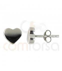 Clous d'oreilles Coeur 7 x 6 mm en Argent 925