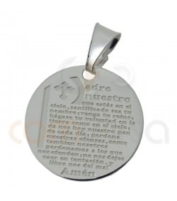 Médaille Notre Père en espagnol 20 mm argent 925