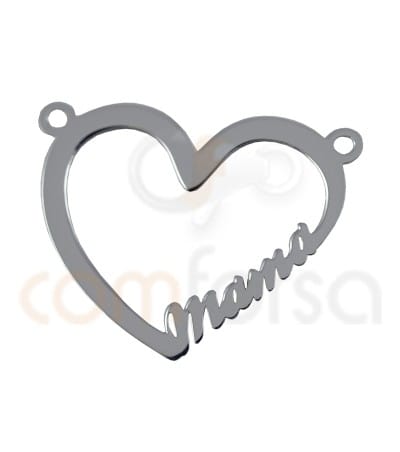 Pendentif Coeur Mama 21 x 17 mm Argent 925