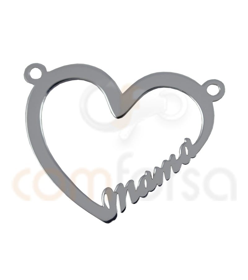 Pendentif Coeur Mama 21 x 17 mm Argent 925