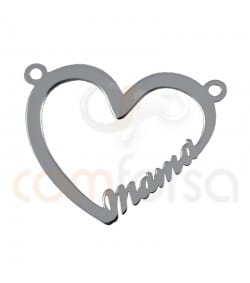 Pendentif Coeur Mama 21 x 17 mm Argent 925