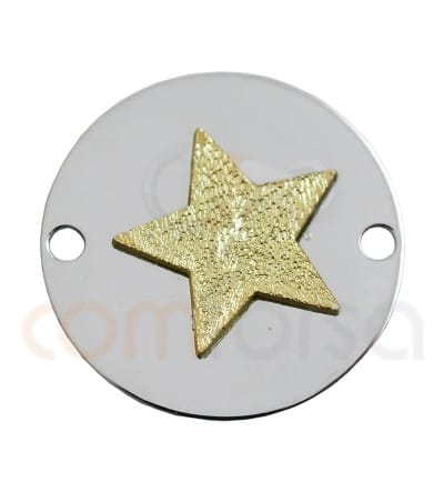 Intercalaire "étoile bicolore" 18 mm argent 925ml