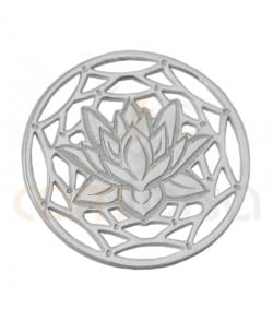 Mandala fleur lotus 13 mm argent 925ml