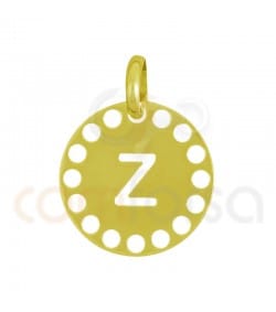 Pendentif lettre Z avec des circles ajourés 14 mm argent 925ml