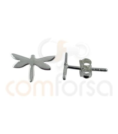 Pendiente libélula 9.3*5.4mm plata chapada en oro