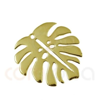 Pendentif feuille de philodendron  17 x 15 argent 925