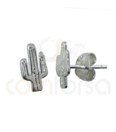 Pendiente cactus 5 x 9  plata chapada en oro