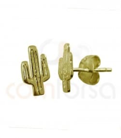 Boucle d'oreille cactus 5 x 9  argent 925