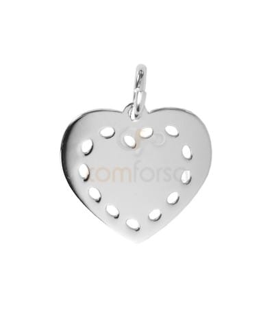 Pendentif coeur  13 x 12 mm argent 925 plaqué or