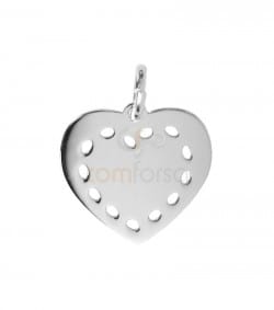 Pendentif coeur  13 x 12 mm argent 925 plaqué or