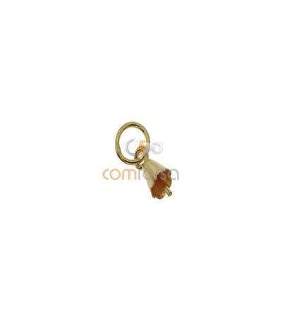 Embout pendentif clochette 3.5 x 11 mm Or 750 ml