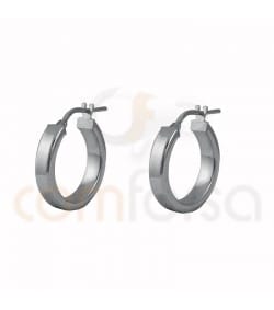 Boucles d'oreilles créoles plates 20 mm argent 925ml