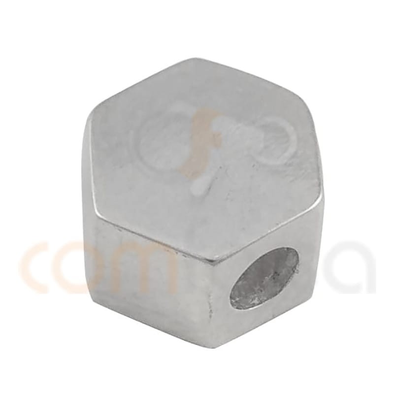 Intercalaire hexagone 6 x 4 mm (2.2 int) argent 925