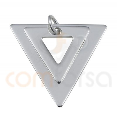 Bréloque double triangle 18 x 17mm argent 925ml