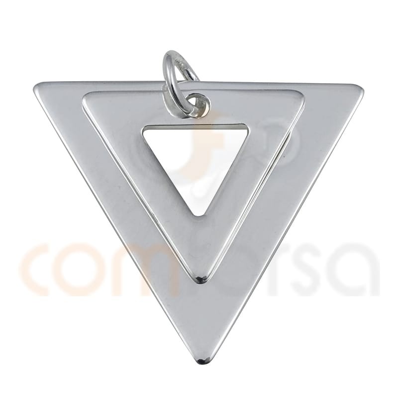 Bréloque double triangle 18 x 17mm argent 925ml