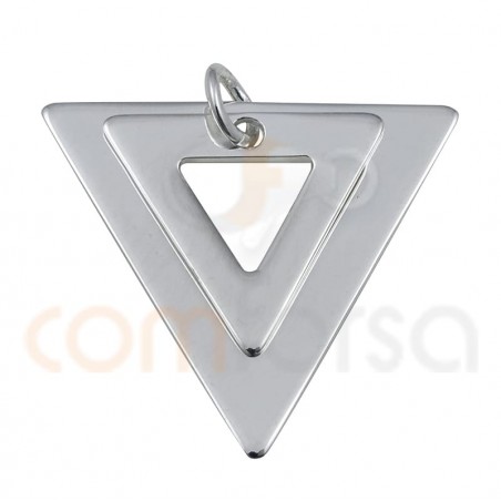 Bréloque double triangle 18 x 17mm argent 925ml