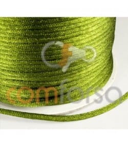 Fil satin vert olive 2mm