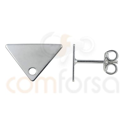 Boucle d'oreille triangle 11 x 7 mm argent 925 plaqué or