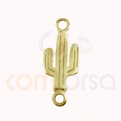 Intercalaire cactus  14 x 8.5 mm argent 925ml doré