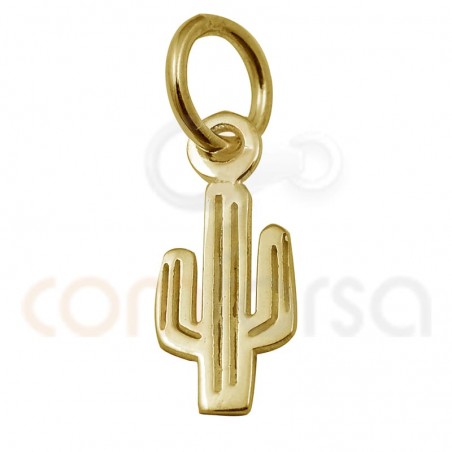 Breloque  mini cactus 5.6 x 12 mm argent 925 plaqué or