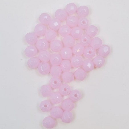 Boules à facettes 4 mm rose (50und)