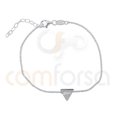 Bracelet chaîne triangle 17 + 3 cm argent 925