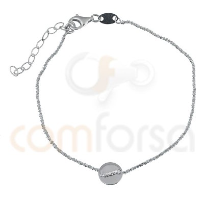 Bracelet chaîne cercle 17 + 3 cm argent 925