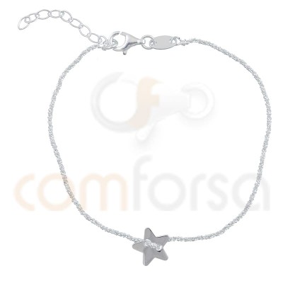 Bracelet chaîne étoile 17 + 3 cm argent 925