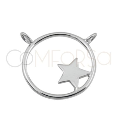 Pendentif anneau double étoile 17 mm argent 925