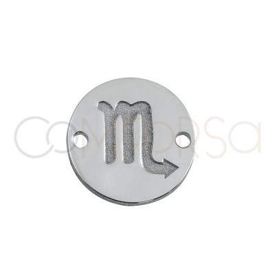Intercalaire horoscope Scorpion bas-relief 10 mm argent plaqué or