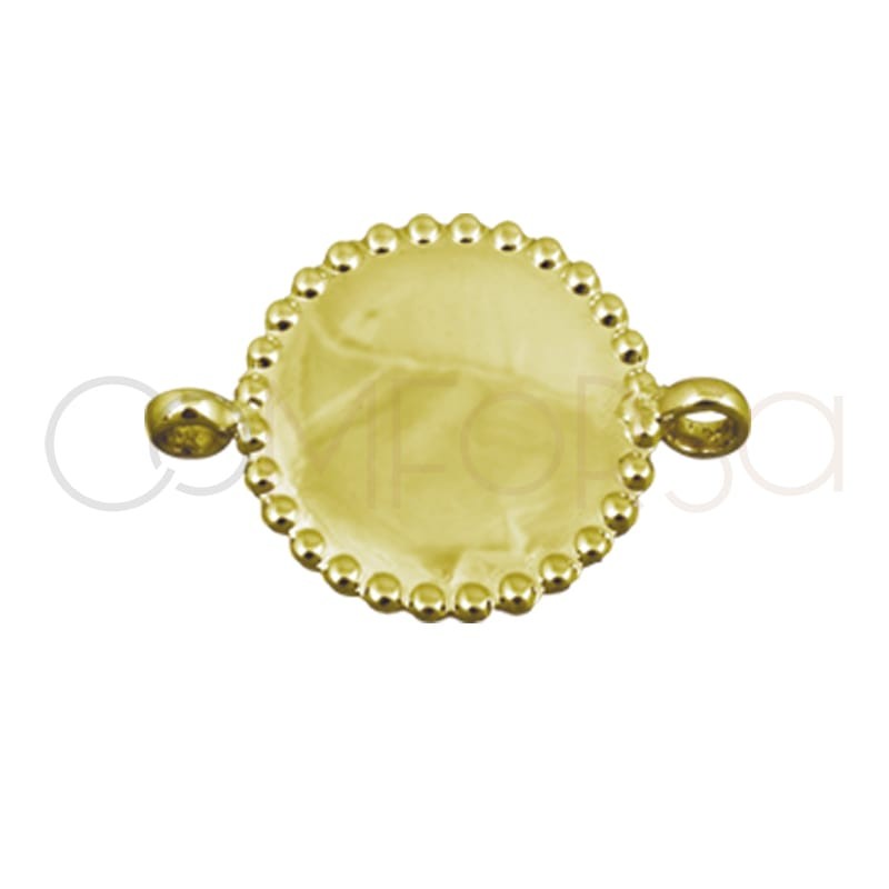 Entretoise plaque avec bord 15 mm en argent plaqué or Entrepieza chapa con borde 15 mm plata chapada en oro