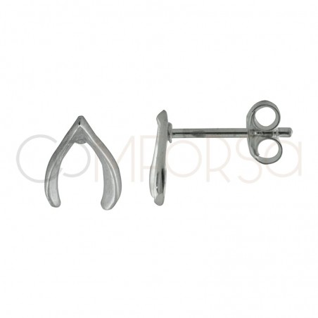 Boucle d'oreille os chanceux en argent 925