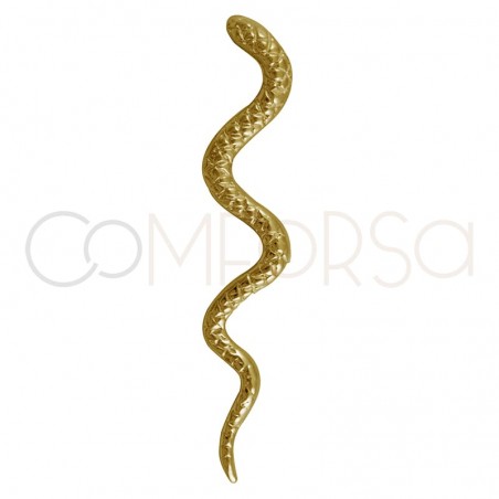 Pendentif serpent 30 mm en argent plaqué or