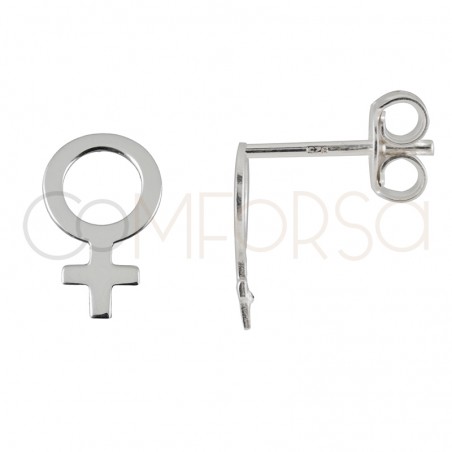 Boucle d'oreille symbol femme 7 x 11 mm en argent 925 ml